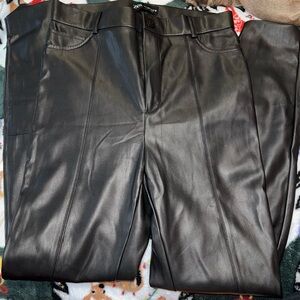 Zara Black Faux Leather Pants Womens size medium
